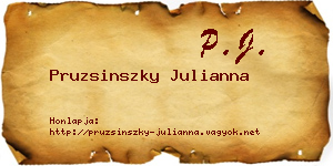 Pruzsinszky Julianna névjegykártya